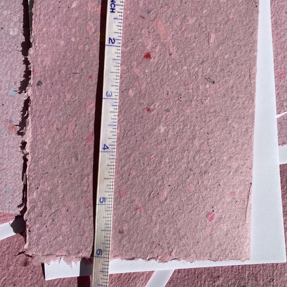 Recycled Paper Notecards Artisanal pink purple 10 + 11 envelopes - Picture 6 of 15